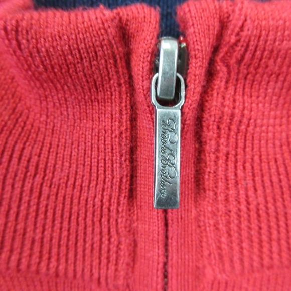Brooks Brothers 1/4 Zip Pullover Sweater Men XL Red Extra Fine Merino Wool 446 - Picture 8 of 11